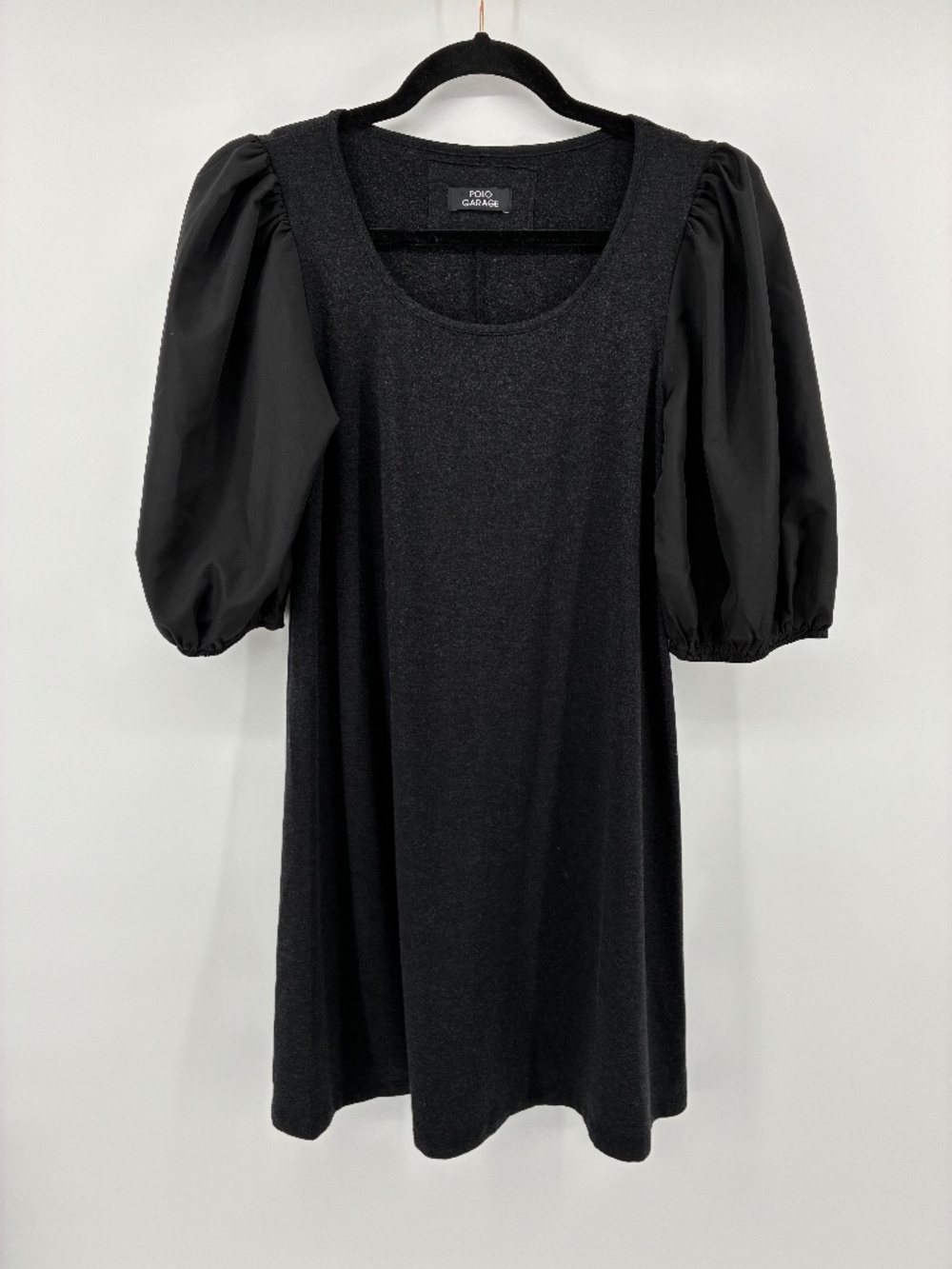 Polo Garage Women's Black Puff-Sleeve Knit Dress